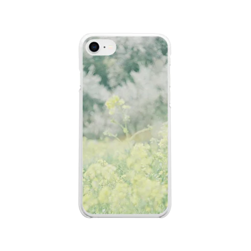 【虹の架かる菜の花】iPhoneケース ソフトクリアスマホケース
