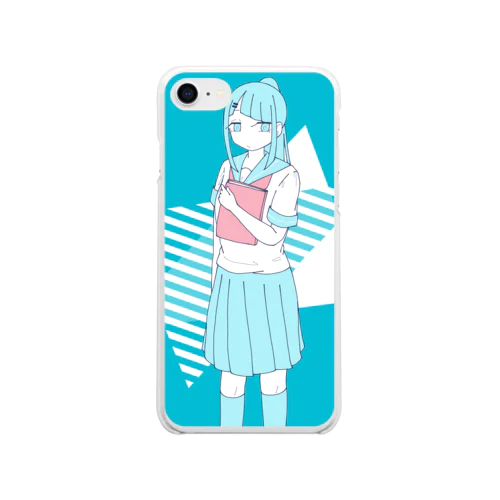 水色のJK。 Soft Clear Smartphone Case