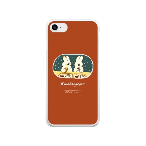 きなこ揚げパン（赤） Soft Clear Smartphone Case
