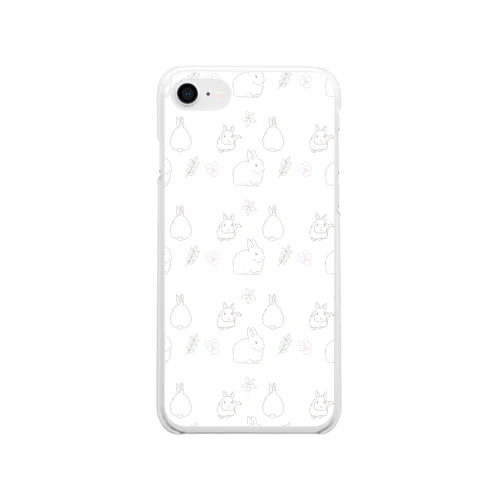 うさぎボタニカル Soft Clear Smartphone Case