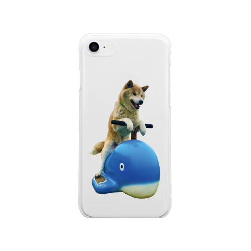 クジラに乗った太郎【柴犬】 Soft Clear Smartphone Case