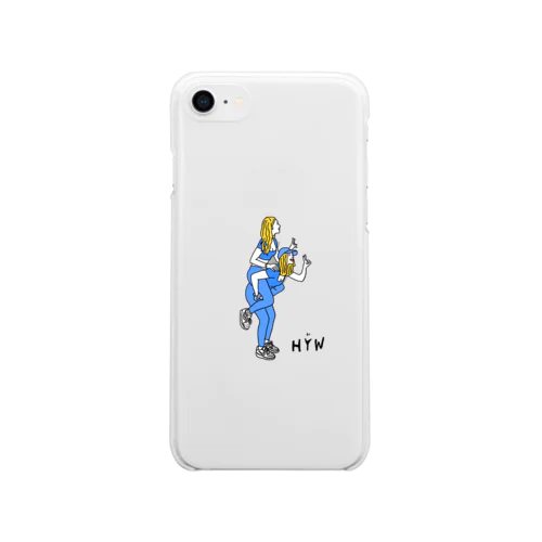 HYW Blue girl Soft Clear Smartphone Case