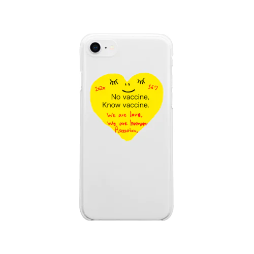 NO 567  VACCINE HEART Soft Clear Smartphone Case