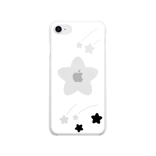 ナガレほし（ホワイト）　iPhoneSE2用 Soft Clear Smartphone Case