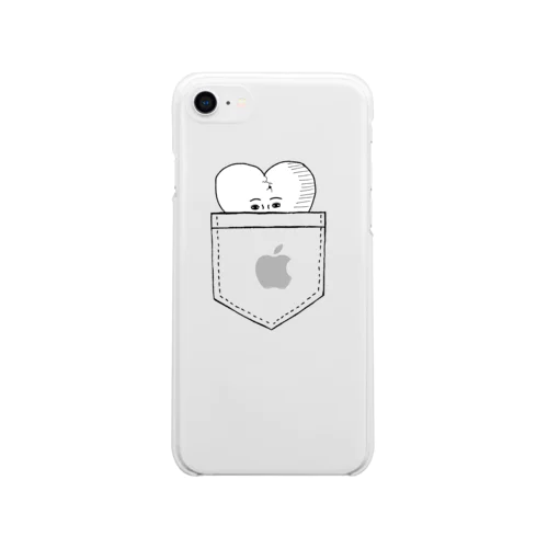 ポケットで放心(両目ver) Soft Clear Smartphone Case