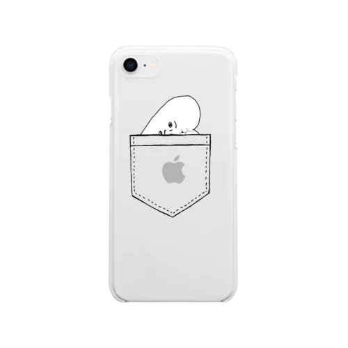 ポケットで放心(片目ver) Soft Clear Smartphone Case