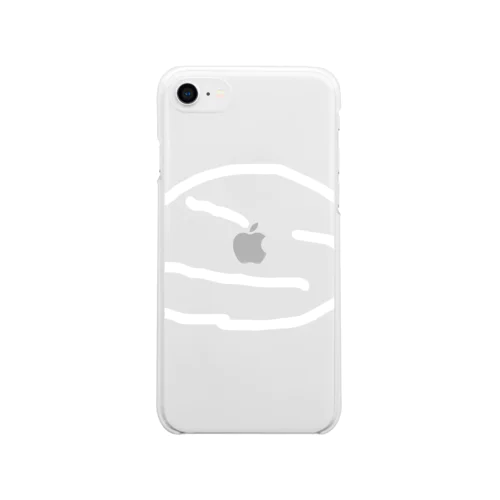 onmtr-face phone case (wht) ソフトクリアスマホケース