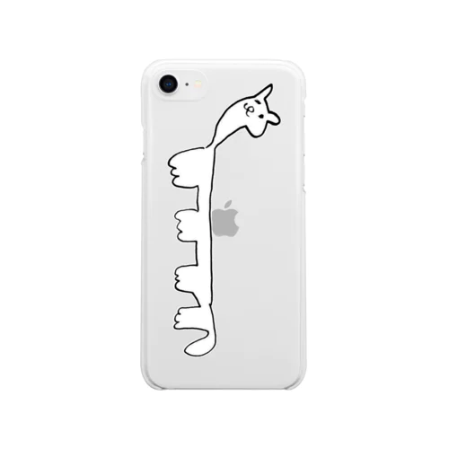 長い猫 Soft Clear Smartphone Case