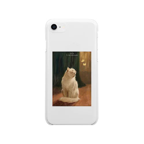 アルトゥール・ヘイヤー　Weiße Katze Und Zwei Zitronenfalter Soft Clear Smartphone Case