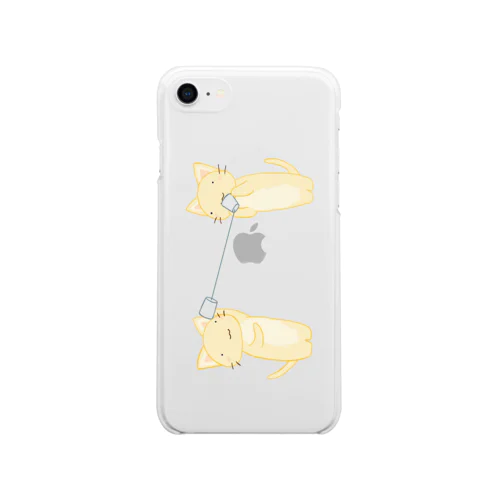 きねこ糸電話(90度回転) Soft Clear Smartphone Case