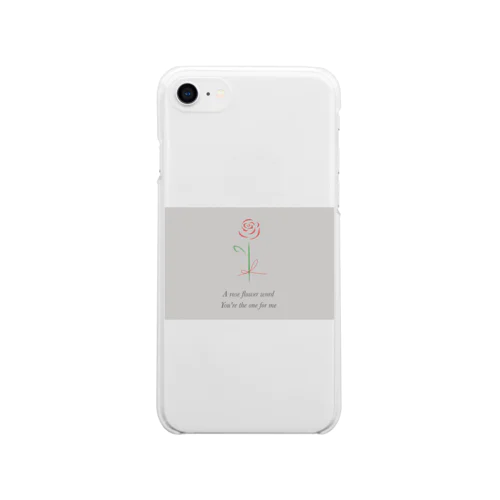 1輪の薔薇 Soft Clear Smartphone Case