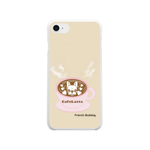 ラテアート(フレンチブルドッグ)☕ Soft Clear Smartphone Case