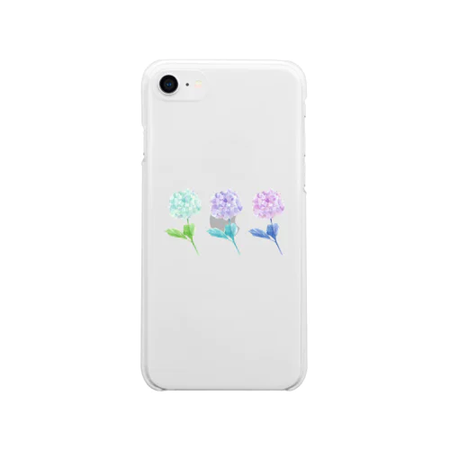 紫陽花グラス Soft Clear Smartphone Case