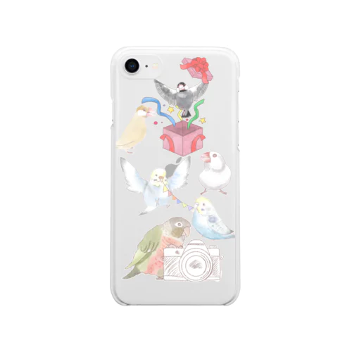 【ぱーてぃー 2】インコ 文鳥 鳥 Soft Clear Smartphone Case