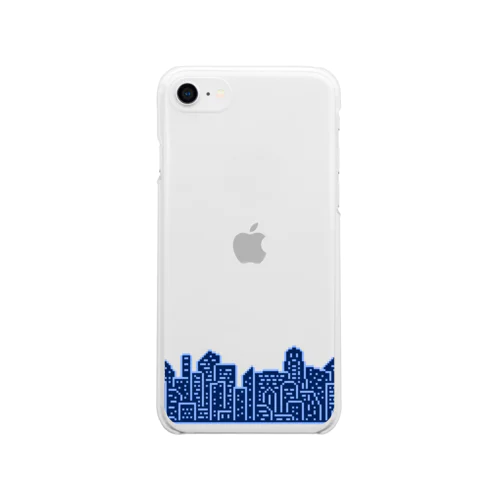Buildings 青 Soft Clear Smartphone Case