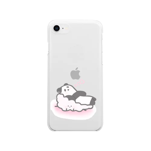 のんびりしたいぱんだしゃんともくもくわたあめ Soft Clear Smartphone Case