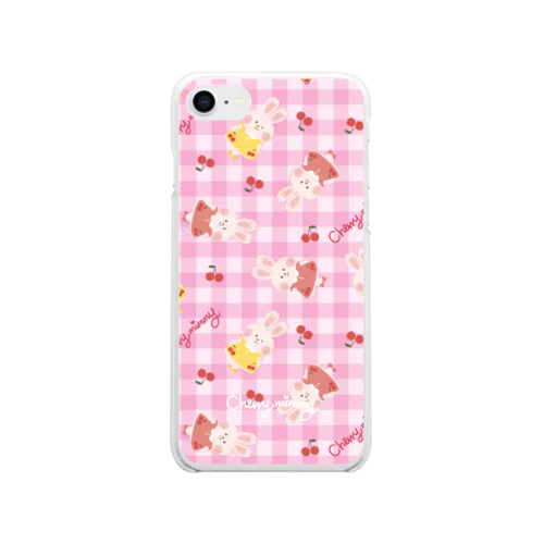 Cherryチェックソフトスマホケース【cherrymimmy】 Soft Clear Smartphone Case