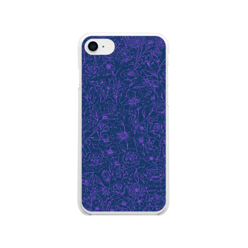 花柄紫 Soft Clear Smartphone Case