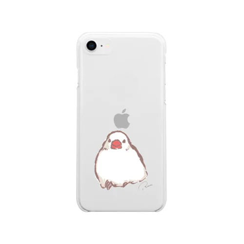 溶けてる文鳥 Soft Clear Smartphone Case