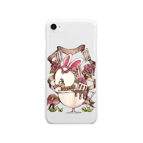 不思議の国のアリス×チョコレート／時計ウサギ／Ateliecinnamon Soft Clear Smartphone Case