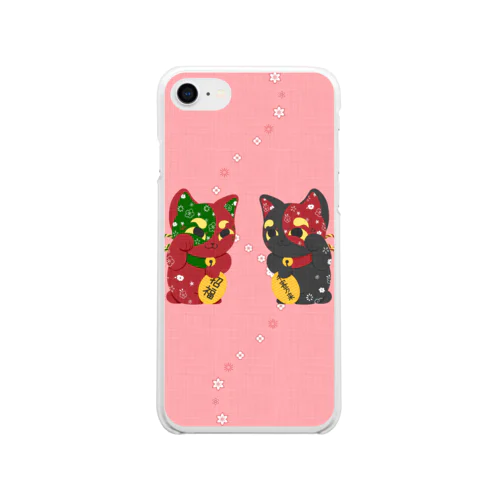 ふく福呼猫 Soft Clear Smartphone Case