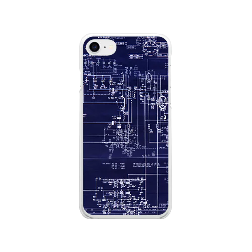 blue wiring diagram Soft Clear Smartphone Case