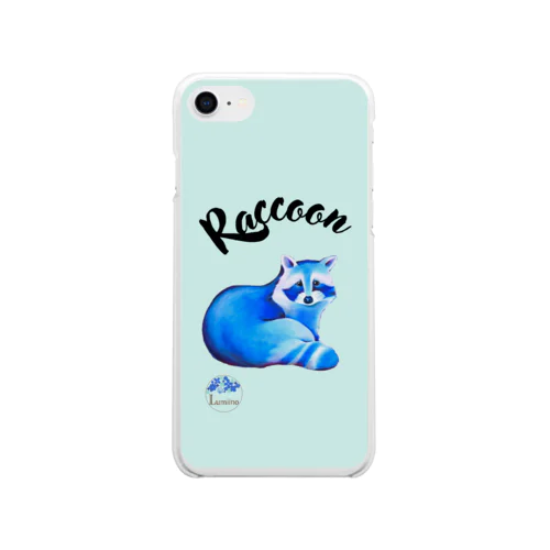 青いアライグマ-アクア- Soft Clear Smartphone Case