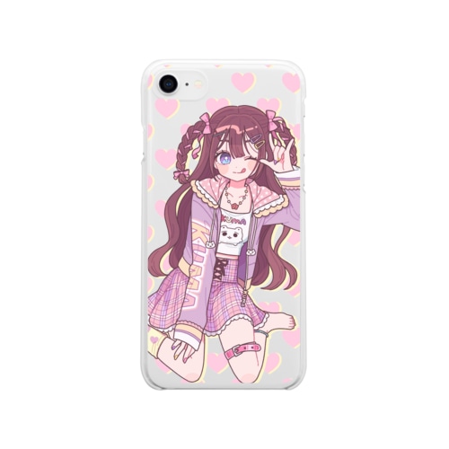 きゃぴきゃぴおんなのこスマホケース Soft Clear Smartphone Case