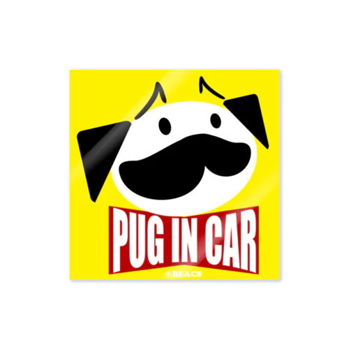 Pug IN Car～パロディデザイン～ ステッカー