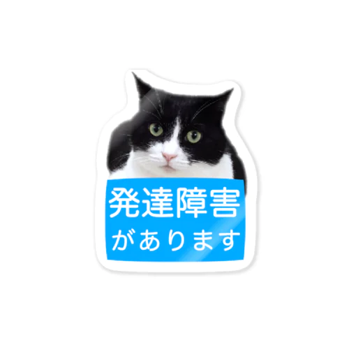 ハチワレ猫　発達障害があります Sticker