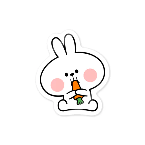 Spoiled Rabbit - Carrot Eat / あまえんぼうさちゃん - にんじんもぐもぐ Sticker