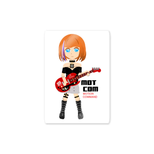 「ギター女子」Guitergirls MOTCOM Sticker