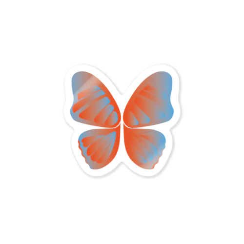 BUTTERFRY(ORANGE×BLUE) Sticker