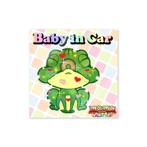 【Baby in Car】デコモン【がまぐち】 Sticker