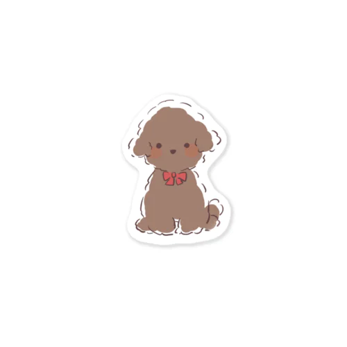 トイプードルレッドくん Sticker