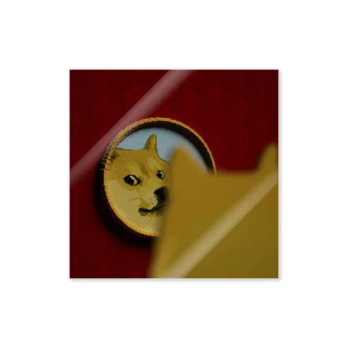 Doge In The Mirror In A Classic Room ステッカー