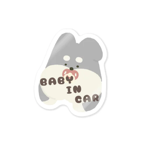 BABY IN  CAR ちょっこりしっぽのシュナウザー Sticker