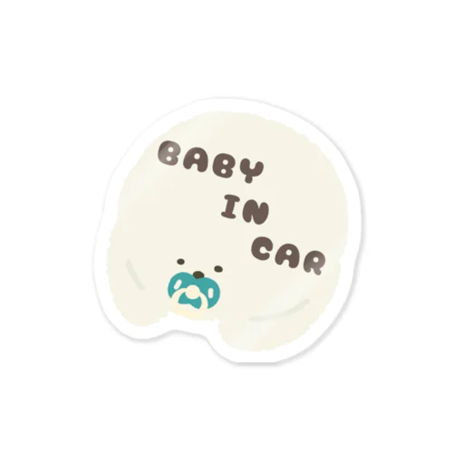 BABY IN  CAR 3本しっぽのビションフリーゼ Sticker