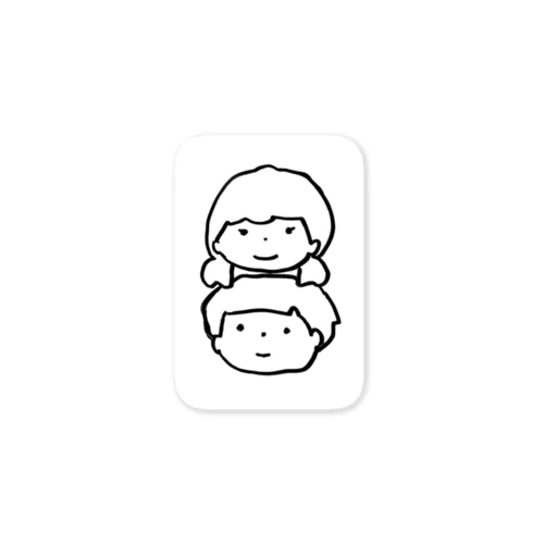 つよき女の子とやさしい男の子 Sticker