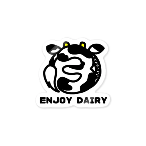 ENJOY DAIRY(黒) ステッカー