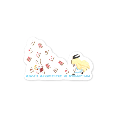 不思議の国のアリス【アリスと白ウサギ】 Sticker