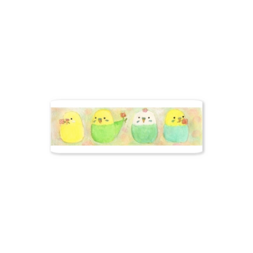 『インコと花一輪』 Sticker