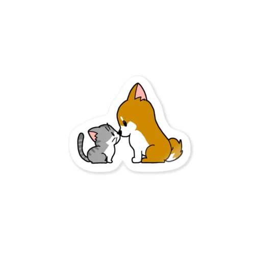 柴犬と子猫 Sticker