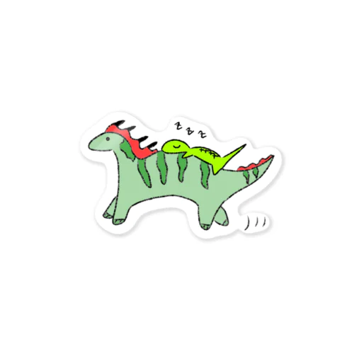 アマルガサウルスとお昼寝ティラノサウルス Sticker