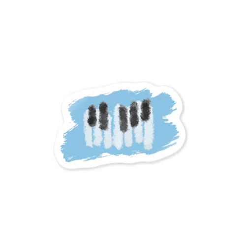 水色ピアノ(大) 🎹 鍵盤ステッカー Sticker