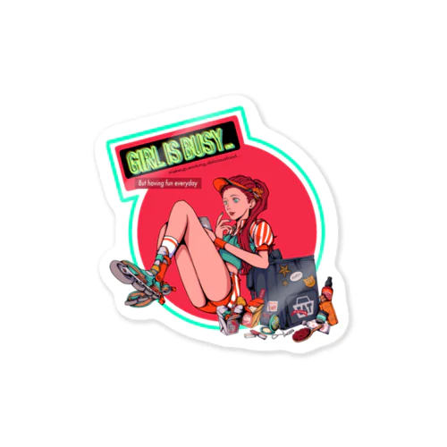 GIRL IS BUSY… Sticker