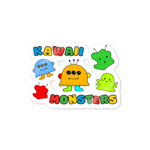 Kawaii Monsters | カラフルポップロゴ ver. Sticker