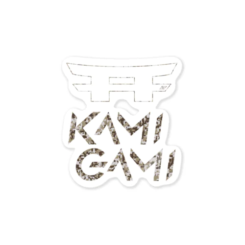 『KAMI-GAMI』logo カモフラ Sticker