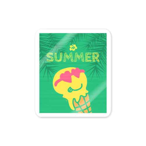 夏を楽しむアイスクリーム Sticker