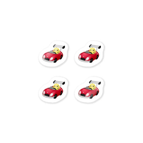 Chubby Bird レーシングカーに乗ったセキセイインコ　 Sticker